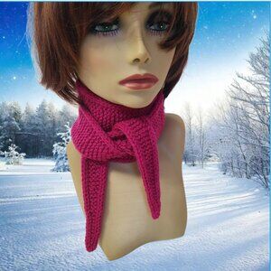 Sophie Scarf Classic Design Small Double Wrap Handmade Knitted Acrylic Magenta